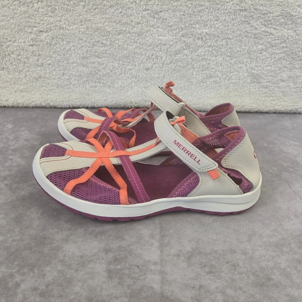 Merrell Kids Dragonfly Sandals Grey Coral Purple Big Kid 7 M MK158849